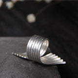 Big brushed Adjaustable Ring Silver Wedding Women Jewelry - Gemstone Gold