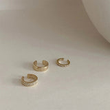 Big Circle Clip Earrings for Women Cuff Party Jewelry Set Gift - Gemstone Gold