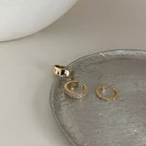 Big Circle Clip Earrings for Women Cuff Party Jewelry Set Gift - Gemstone Gold