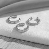 Big Circle Clip Earrings for Women Cuff Party Jewelry Set Gift - Gemstone Gold