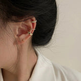 Big Circle Clip Earrings for Women Cuff Party Jewelry Set Gift - Gemstone Gold
