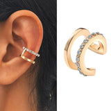Big Circle Clip Earrings for Women Cuff Party Jewelry Set Gift - Gemstone Gold