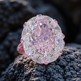 Big Oval Pink Zircon Stone Ring For Women Engagement Wedding Bridal Jewelry - Gemstone Gold