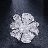Big Statement Leaf Cluster Ring for Women Wedding Yellow Gold Jewelry - Gemstone Gold