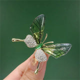 Birds Butterfly Bee Brooch Jewelry For Women Pearl Rhinestone Animal Wedding - Gemstone Gold