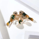 Birds Butterfly Bee Brooch Jewelry For Women Pearl Rhinestone Animal Wedding - Gemstone Gold