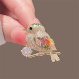 Birds Butterfly Bee Brooch Jewelry For Women Pearl Rhinestone Animal Wedding - Gemstone Gold