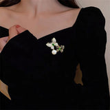 Birds Butterfly Bee Brooch Jewelry For Women Pearl Rhinestone Animal Wedding - Gemstone Gold
