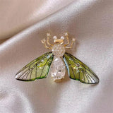 Birds Butterfly Bee Brooch Jewelry For Women Pearl Rhinestone Animal Wedding - Gemstone Gold