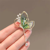 Birds Butterfly Bee Brooch Jewelry For Women Pearl Rhinestone Animal Wedding - Gemstone Gold