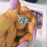 Silver blue sapphire engagement ring for women with classic round prong setting