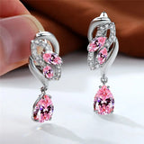 Blue Sapphire Gemstone Earring Clip Earrings For Women Wedding Jewelry - Gemstone Gold