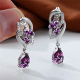 Blue Sapphire Gemstone Earring Clip Earrings For Women Wedding Jewelry - Gemstone Gold