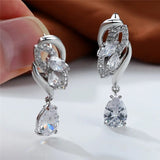 Blue Sapphire Gemstone Earring Clip Earrings For Women Wedding Jewelry - Gemstone Gold
