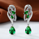 Blue Sapphire Gemstone Earring Clip Earrings For Women Wedding Jewelry - Gemstone Gold