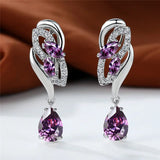 Blue Sapphire Gemstone Earring Clip Earrings For Women Wedding Jewelry - Gemstone Gold