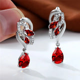 Blue Sapphire Gemstone Earring Clip Earrings For Women Wedding Jewelry - Gemstone Gold