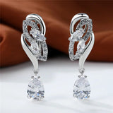 Blue Sapphire Gemstone Earring Clip Earrings For Women Wedding Jewelry - Gemstone Gold
