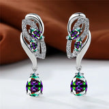 Blue Sapphire Gemstone Earring Clip Earrings For Women Wedding Jewelry - Gemstone Gold