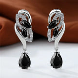 Blue Sapphire Gemstone Earring Clip Earrings For Women Wedding Jewelry - Gemstone Gold