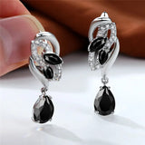 Blue Sapphire Gemstone Earring Clip Earrings For Women Wedding Jewelry - Gemstone Gold