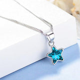 Blue Sapphire Pendant Necklace Wedding Woman Jewelry - Genuine - Gemstone