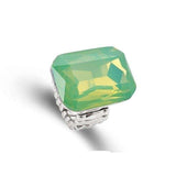 Blue Topaz Gemstone Ring for Women Elastic Engagement Jewelry - Genuine - Gemstone