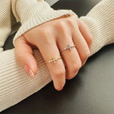Bright Cross Zircon Ring for Women Jewelry Gold Accessories for Female - Gemstone Gold