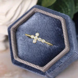 Bright Cross Zircon Ring for Women Jewelry Gold Accessories for Female - Gemstone Gold