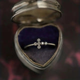 Bright Cross Zircon Ring for Women Jewelry Gold Accessories for Female - Gemstone Gold