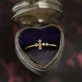 Bright Cross Zircon Ring for Women Jewelry Gold Accessories for Female - Gemstone Gold