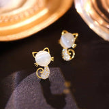 Bunny Rhinestone Stud Earring Girls Wedding For Women Animal Party - Gemstone Gold
