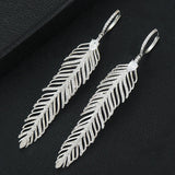 Charm Feather Earrings For Women Wedding Gold Zircon Jewelry - Gemstone Gold