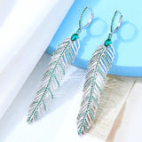 Charm Feather Earrings For Women Wedding Gold Zircon Jewelry - Gemstone Gold