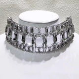 Charm White Crystal Necklace Fine Jewelry Set Ring Earring for Women Anniversary - Gemstone Gold