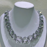 Charm White Crystal Necklace Fine Jewelry Set Ring Earring for Women Anniversary - Gemstone Gold