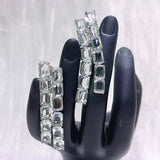 Charm White Crystal Necklace Fine Jewelry Set Ring Earring for Women Anniversary - Gemstone Gold