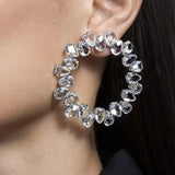 Charm White Crystal Necklace Fine Jewelry Set Ring Earring for Women Anniversary - Gemstone Gold