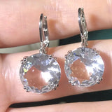 Charm White Crystal Necklace Fine Jewelry Set Ring Earring for Women Anniversary - Gemstone Gold