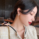 Cherry Delicate Stud Earrings For Women Cute Zircon Rhinestone Bow Bowknot Jewelry - Gemstone Gold