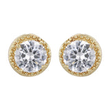 Classic Crown Stud Earrings Women Wedding Gold Jewelry - Genuine - Gemstone