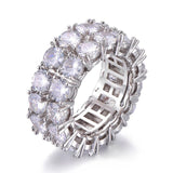 Classic Iced Out Zircon Ring Gold Solitaire For Women Jewelry - Genuine - Gemstone