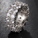 Classic Iced Out Zircon Ring Gold Solitaire For Women Jewelry - Genuine - Gemstone