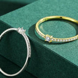 Classic Zircon Gemstone Ring For Women Engagement Jewelry - Genuine - Gemstone