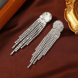 Crystal Water Drop Pendant Earrings Fine Women Bride Jewelry - Gemstone Gold