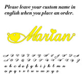 Custom Name Pendant Necklace for Women Personalised Cursive Letter Jewelry - Gemstone Gold