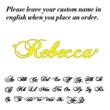 Custom Name Pendant Necklace for Women Personalised Cursive Letter Jewelry - Gemstone Gold
