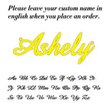 Custom Name Pendant Necklace for Women Personalised Cursive Letter Jewelry - Gemstone Gold