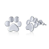 Cute Dog Footprints Stud Earrings Women Anniversary Jewelry - Genuine - Gemstone