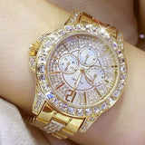 Diamond Wristwatch Gemstone 14k Yellow Gold Women Anniverssary Jewelry - Genuine - Gemstone
